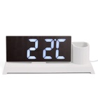 Часы - органайзер электронные, настольные, белая индикация, 11 x 25 см, от USB - фото 9531280