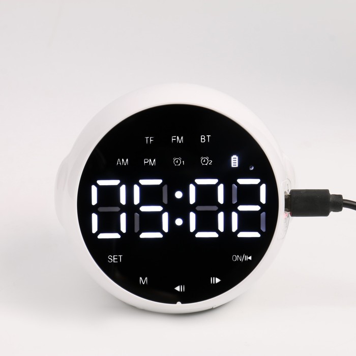Часы-будильник электронные, bluetooth 5.0, FM, TF карта, колонка, 2000 мАч, 9 x 7.5 x 8 см - фото 51455411 Часы-будильник электронные, bluetooth 5.0, FM, TF карта, колонка, 2000 мАч, 9 x 7.5 x 8 см - фото 51455411