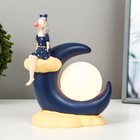 Настольная лампа "Девочка" LED от батареек 2хLR44 темно-синий 15,5х9,5х20 см - Фото 2