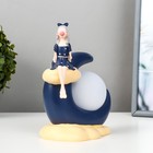 Настольная лампа "Девочка" LED от батареек 2хLR44 темно-синий 15,5х9,5х20 см - Фото 4