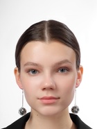 Серьги висячие «Шар плетёный», цвет чёрный в серебре, 6.5 см - Фото 7