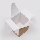 Складная коробка с окном, крафт, 15?15?18 см (комплект 5 шт) - фото 24337449