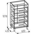 Комод «Айрис 45», 600 × 420 × 1078 мм, цвет белый / дуб золотистый - фото 12523275