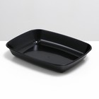 Туалет для кошек, 33.5×25×6 см, округлый, без сетки, пластик, чёрный - Фото 2