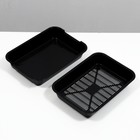 Туалет перламутровый средний с сеткой 36 х 26 х 6,5 см, чёрный - фото 47268293