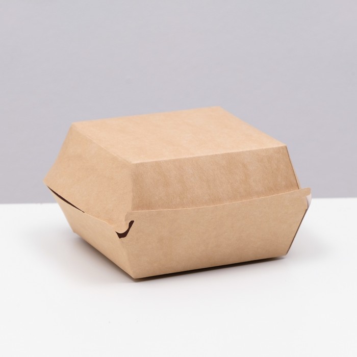 Коробка под бургер, крафт, 11 х 11 х 8 см - Фото 1
