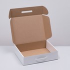 Коробка самосборная, белая, ламинированная, 25 х 32 х 8,5 см - Фото 3
