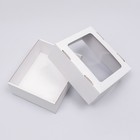 Коробка сборная, крышка-дно "белая" с окном 21х18х8 см - Фото 4