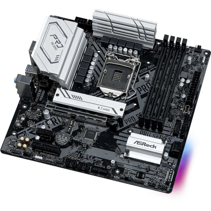 Материнская плата Asrock H570M PRO4, LGA1200, H570, 4xDDR4, HDMI, mATX - фото 51499791