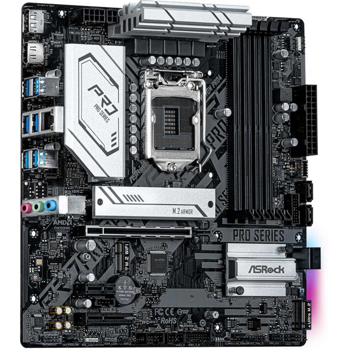 Материнская плата Asrock H570M PRO4, LGA1200, H570, 4xDDR4, HDMI, mATX - фото 51499792