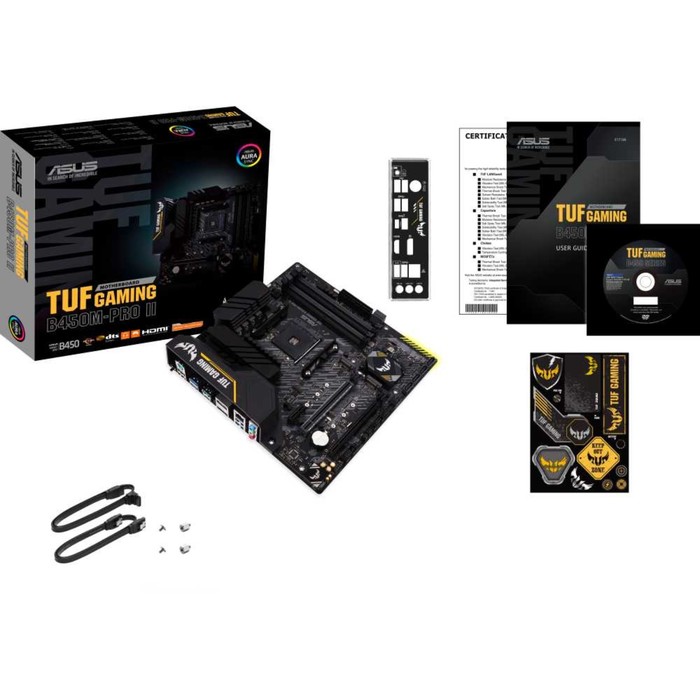 Материнская плата Asus TUF GAMING B450M-PRO II, AM4, B450, 4xDDR4, HDMI, mATX - фото 51301119