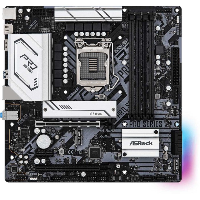 Материнская плата Asrock B560M PRO4, LGA1200, B560, 4xDDR4, HDMI, mATX - фото 51301128