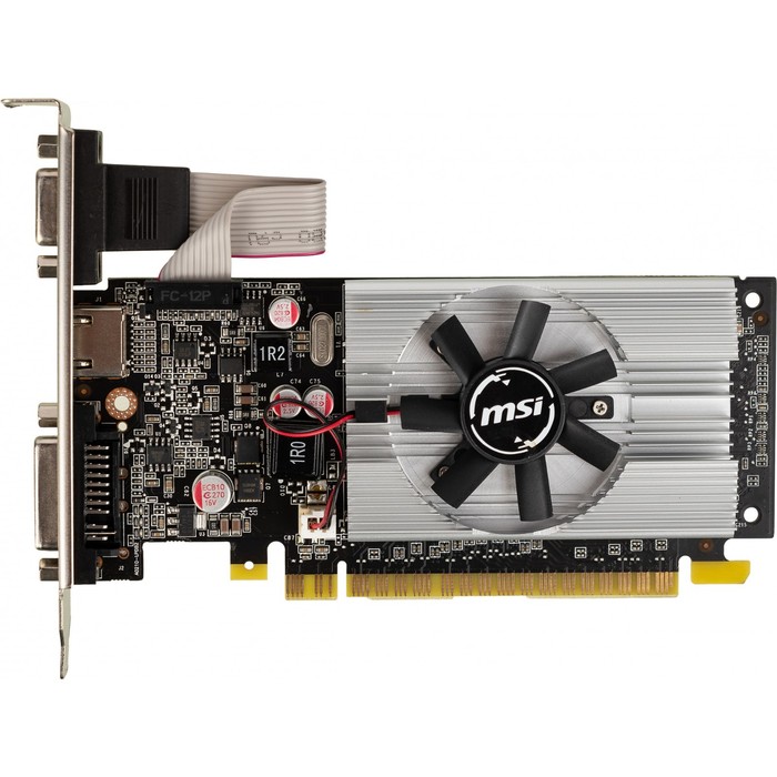 Видеокарта MSI PCI-E N210-1GD3/LP GeForce 210, 1 Гб, 64 Bit, DDR3, 460/800, DVI, HDMI , Ret   787738 - Фото 1