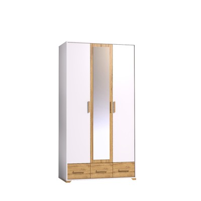 Шкаф для одежды и белья «Айрис 444», 1194 × 596 × 2285 мм, цвет белый / дуб золотистый