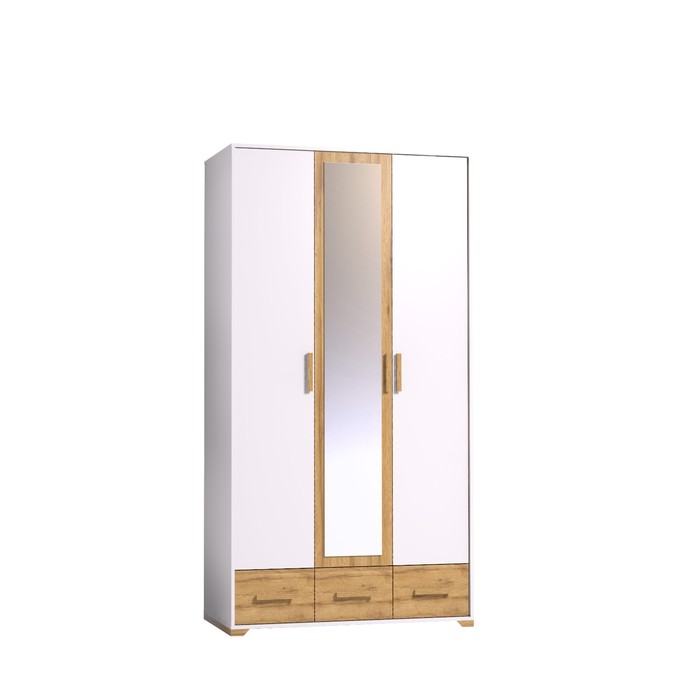 Шкаф для одежды и белья «Айрис 444», 1194 × 596 × 2285 мм, цвет белый / дуб золотистый - Фото 1