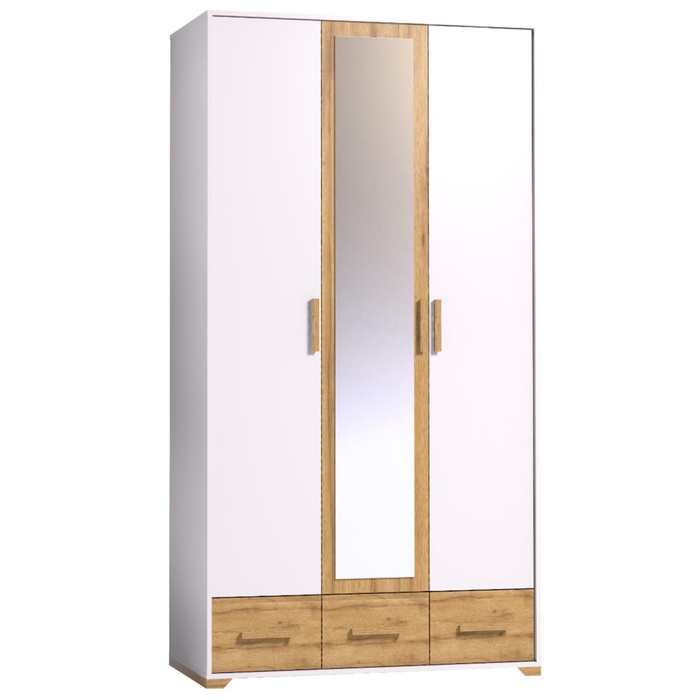 Шкаф для одежды и белья «Айрис 444», 1194×596×2285 мм, цвет белый/дуб золотистый - Фото 1