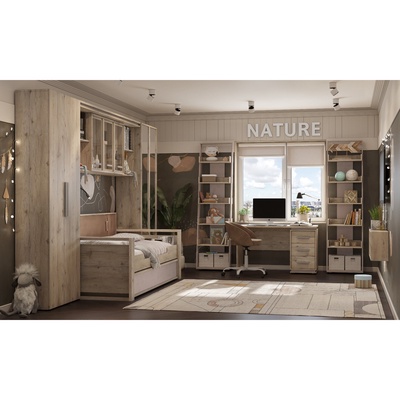 Стол письменный Nature 84, 1230×590×750 мм, цвет гаскон пайн/чёрный