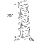 Стеллаж Nature 95, 556 × 397 × 2100 мм, цвет гаскон пайн / мокко - Фото 2