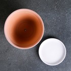 Горшок для цветов, 1.2 л, d=15 см, h=13 см, керамический, с поддоном, белый - Фото 2