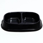 Миска 2×200 мл, чёрная - Фото 3