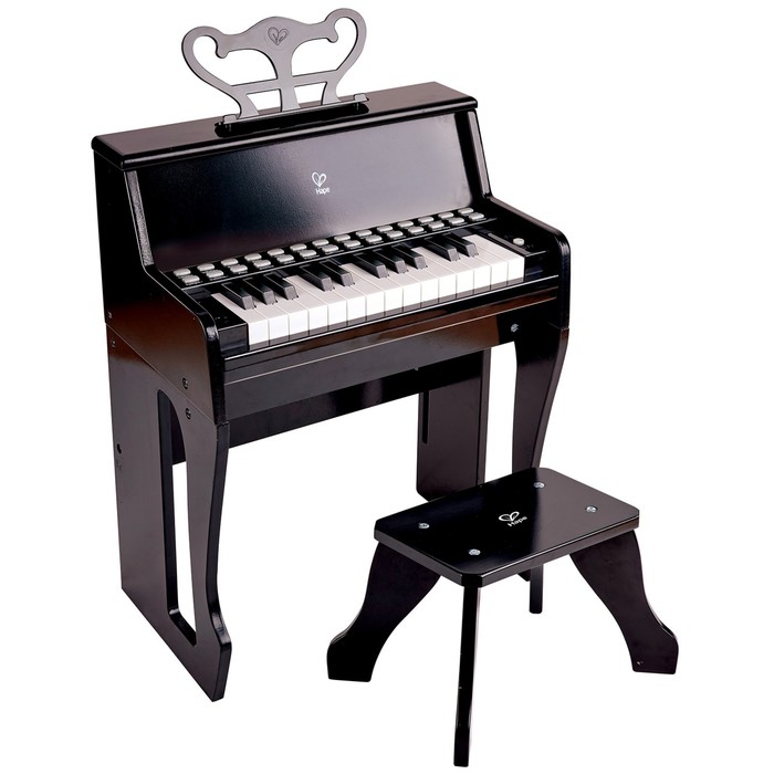 Музыкальная игрушка «Пианино» с табуреткой, чёрная