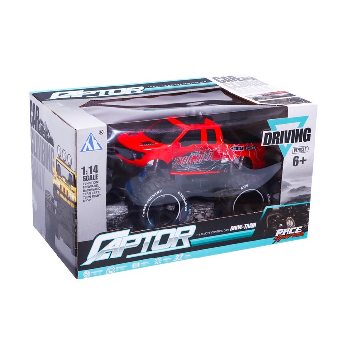 Джип радиоуправляемый «БигФут», 1:14, работает от аккумулятора, цвет красный 54055