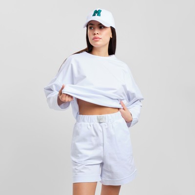 Костюм женский (толстовка, шорты) MIST, размер 40-42, белый