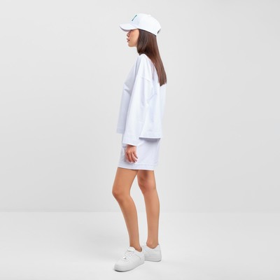 Костюм женский (толстовка, шорты) MIST, размер 48-50, белый