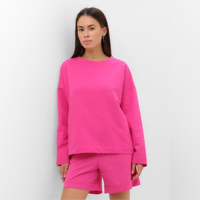 Костюм женский (толстовка, шорты) MIST, размер 44-46, розовый