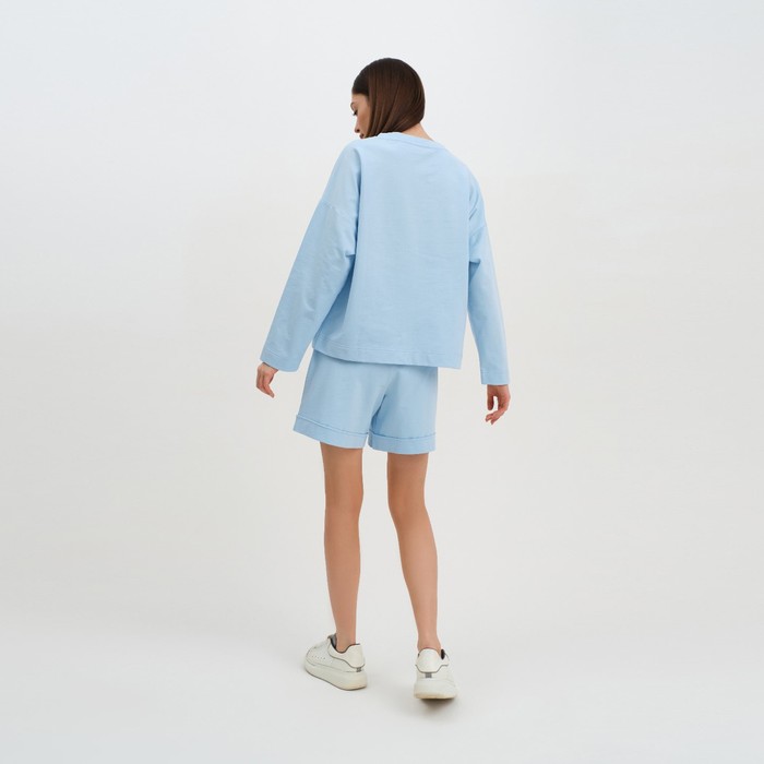 Костюм женский (толстовка и шорты) MIST, р. 44-46, голубой 54068