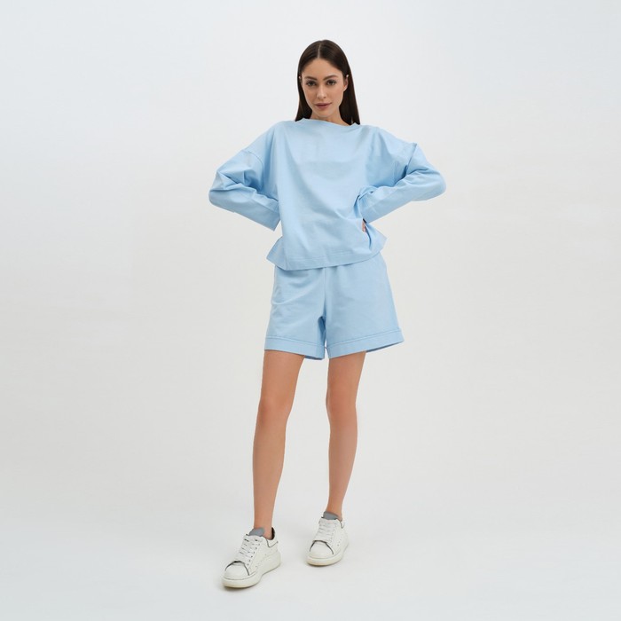Костюм женский (толстовка и шорты) MIST, р. 44-46, голубой 54068