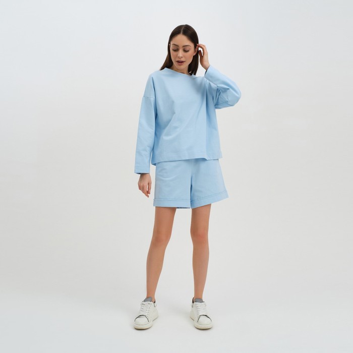 Костюм женский (толстовка и шорты) MIST, р. 44-46, голубой 54068