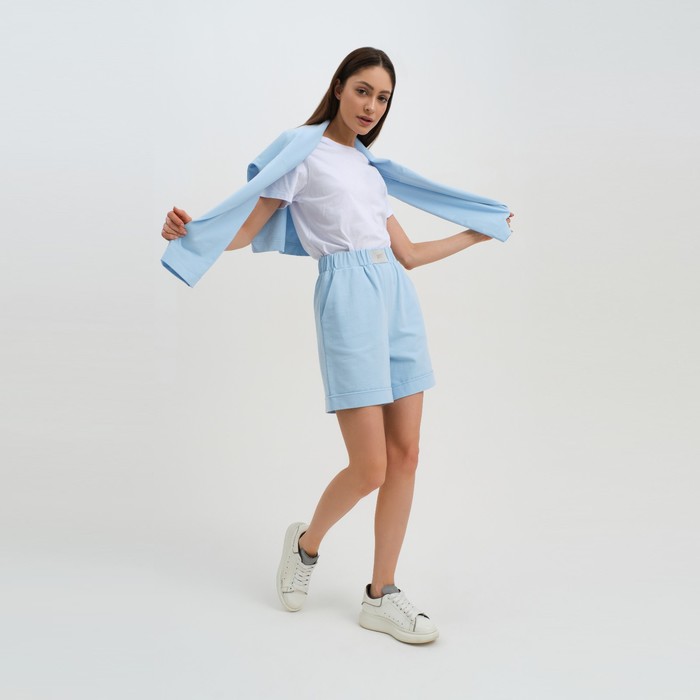 Костюм женский (толстовка и шорты) MIST, р. 44-46, голубой 54068
