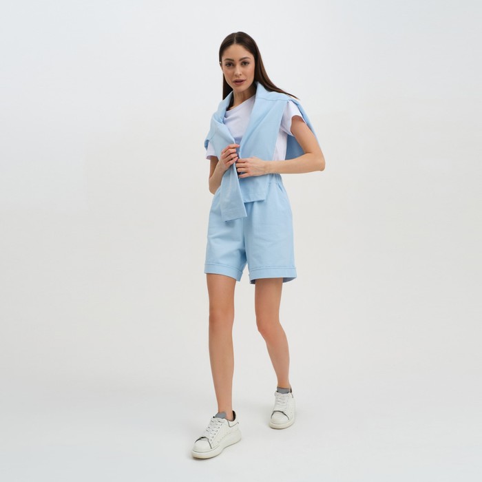 Костюм женский (толстовка и шорты) MIST, р. 44-46, голубой 54068