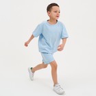 Комплект детский (футболка, шорты) KAFTAN "Basic line" размер 32 (110-116), цвет голубой - Фото 9
