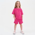 Комплект детский (футболка, шорты) KAFTAN "Basic line" размер 30 (98-104), цвет розовый - фото 9717722