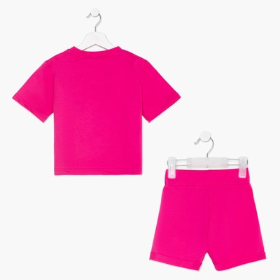 Комплект детский (футболка, шорты) KAFTAN Basic line размер 30 (98-104 см), розовый