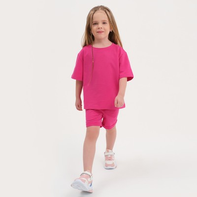 Комплект детский (футболка, шорты) KAFTAN Basic line размер 30 (98-104 см), розовый