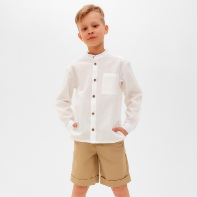 Шорты для мальчика MINAKU: Casual collection, бежевые, рост 134 см