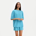 Пижама женская (футболка и шорты) KAFTAN Basic р. 40-42, голубой - фото 321693647