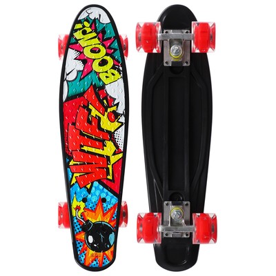 Пенниборд ONLYTOP «Турбопушка», 56×16 см, колёса световые PU 60×45 мм, ABEC 7, алюминиевая рама