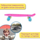 Пенниборд ONLYTOP, 56×15 см, колёса световые PU 60×45 см, алюминиевая рама, цвет фуксия - Фото 4