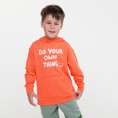 Худи для мальчика, цвет коралловый, рост 110 см