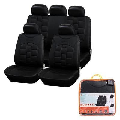 Чехлы для сидений универсальные Airline Monarch, 11 предметов, экокожа, цвет чёрный