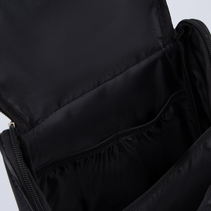 Косметичка-несессер на молнии, с подкладом, цвет чёрный 7837139