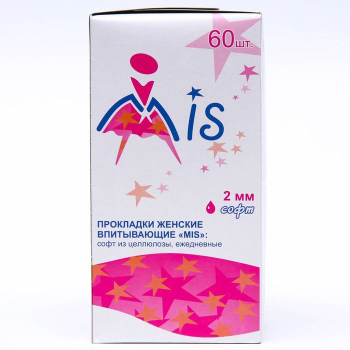 Ежедневные прокладки из целлюлозы MIS, 2 мм, 60 шт.