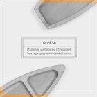 Менажница деревянная «Лодочка», 2 секции, d=30×1 см, берёза - Фото 3