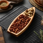 Менажница деревянная «Лодочка», 2 секции, d=30×1 см, берёза - Фото 6