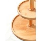 Подставка деревянная для пирожных и фруктов Adelica, d=32 см, d=20 см, высота 27 см, массив берёзы, пропитано маслом - Фото 3