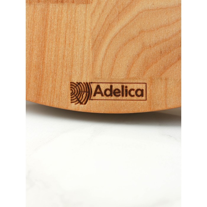 Двухъярусная подставка Adelica, d=32×20×1,8 см, высота 27 см, массив берёзы, пропитано маслом - фото 1886834233